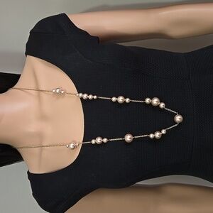 J. Crew Champagne-Colored Faux Pearl Necklace